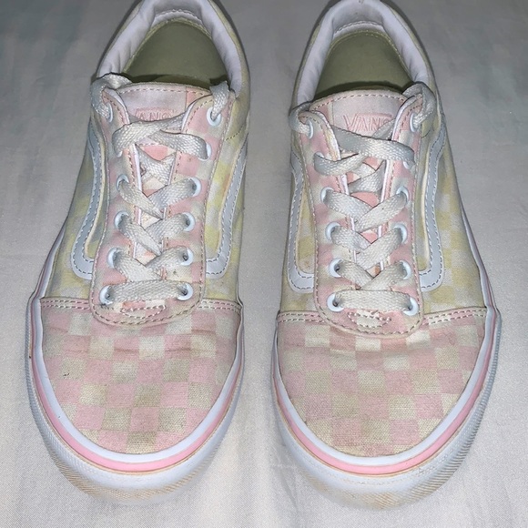 pastel checkered vans